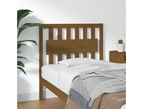 MAISON EXCLUSIVE - Cabecero de cama madera maciza pino marrón miel 95,5x4x100 cm