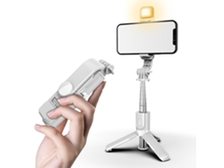 Trípode inteligente para selfies, ultra estable y liviano, altura ajustable y ajuste flexible, control remoto Bluetooth y luz de relleno LED, amplia compatibilidad