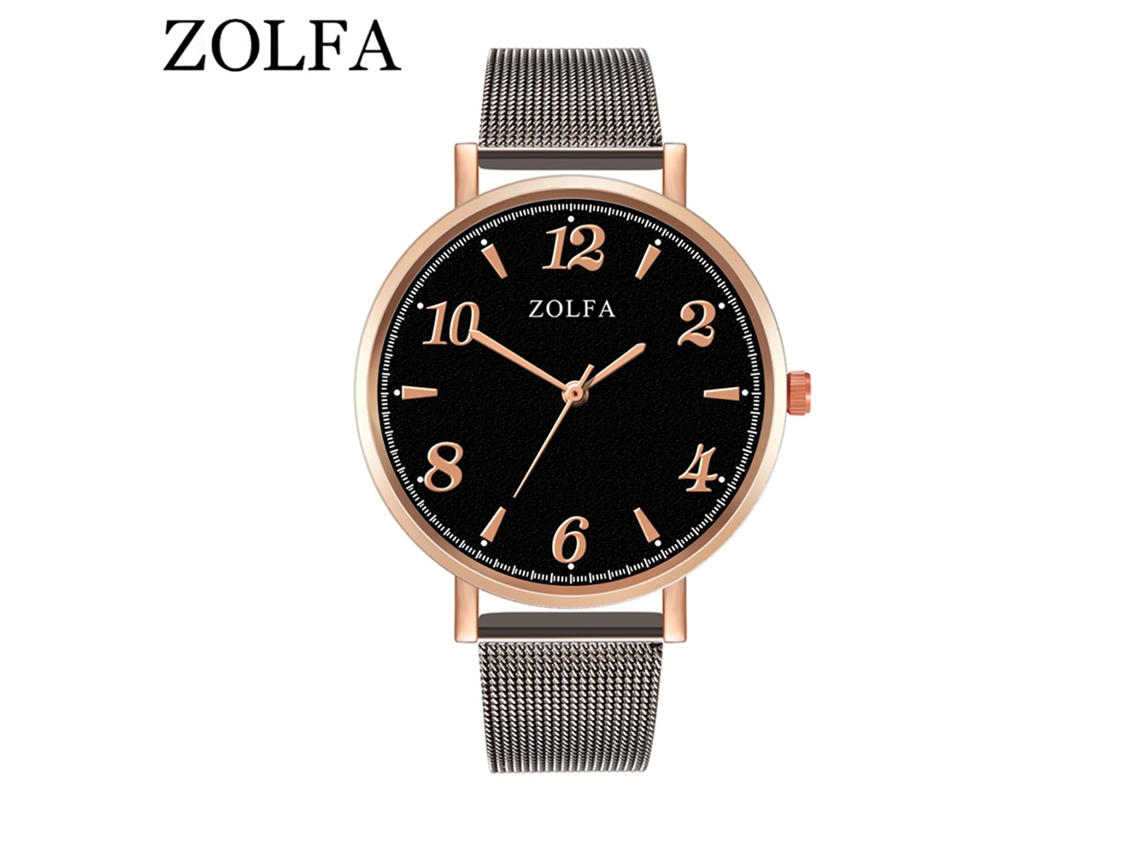 Reloj De Pulsera De Cuarzo Para Hombre Y Mujer Con Esfera Redonda, Color Gris Plomo Y Oro Rosa.