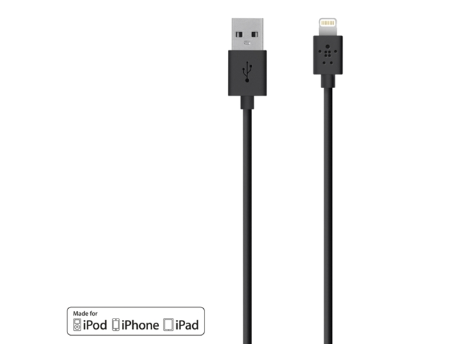 Cable BELKIN CABELF8J023BT04 (iPad - USB - Lightning) — Para iPhone 5, iPod touch5, iPad5