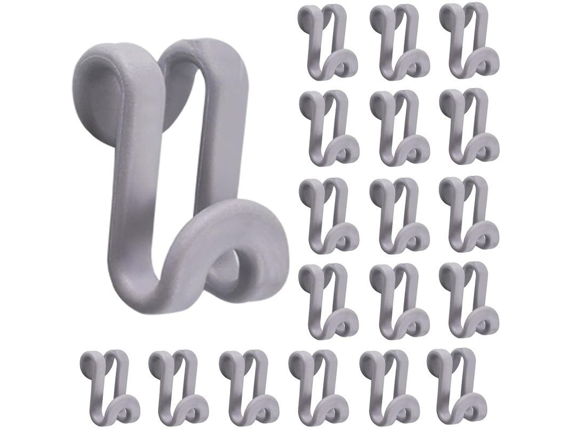 2026-20 Piezas Ganchos Conectores De Perchas Mini Gris Ahorrador De Espacio De Plástico Para Armario