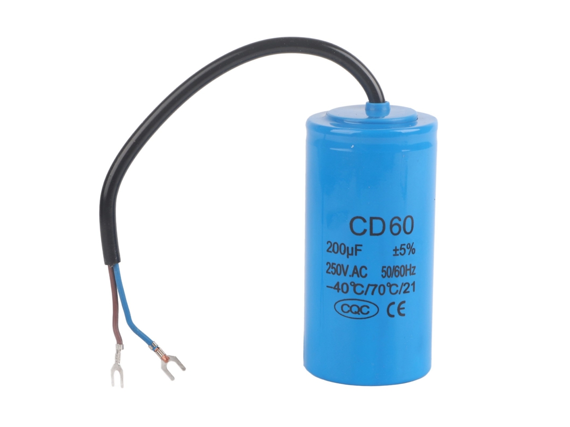 Condensador De Funcionamiento Cd60 250v Ca 200uf 50/60hz Para Motor De Compresor De Aire