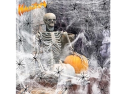 Decoración De Halloween, Araña Blanca Elástica De 300 G, Incluye 80 Arañas Artificiales, Ergonómica, Para Uso Diario.