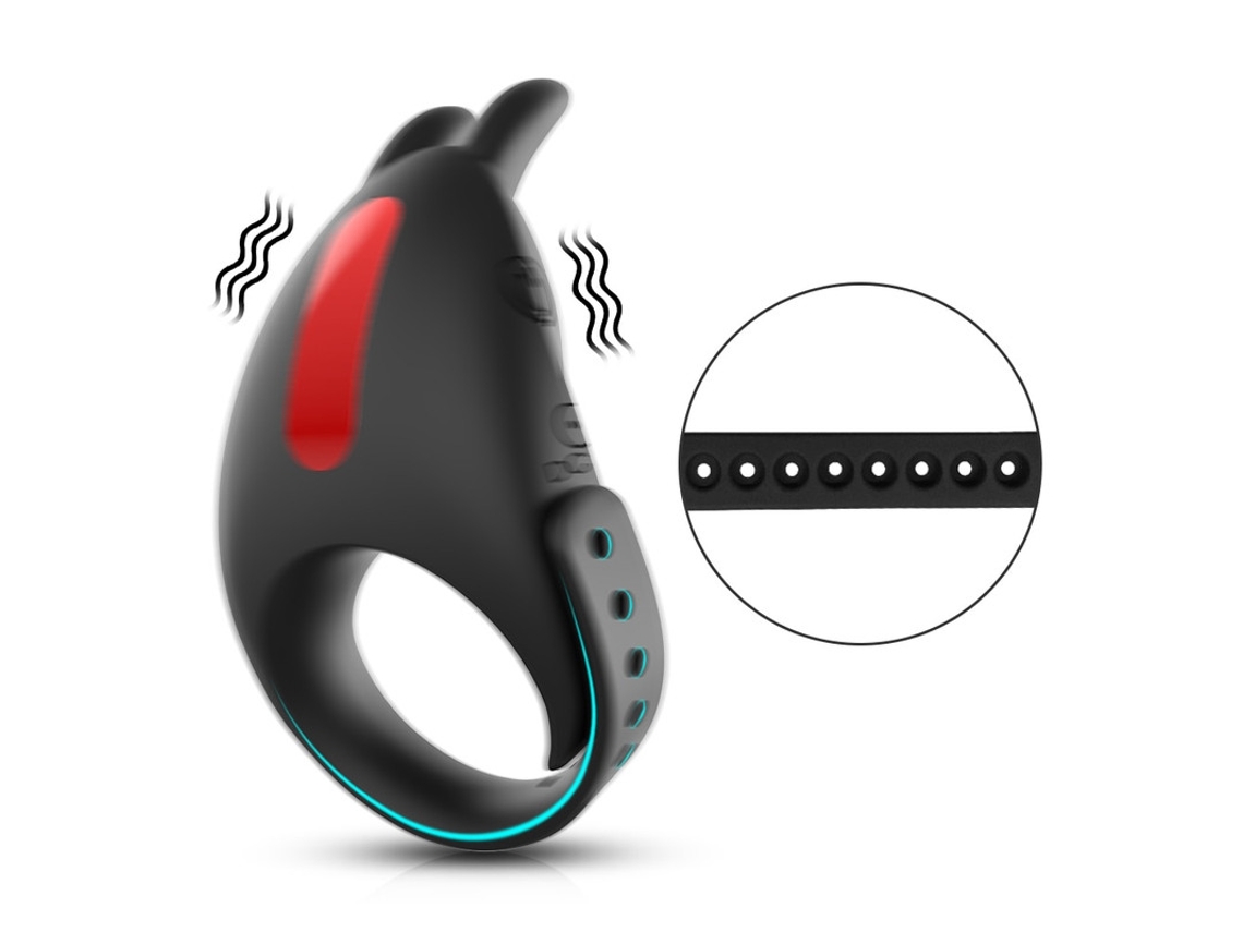 Vibrador De Anillo De Pene Ajustable Con 7 Modos De Vibracin Para Hombres (negro) Yizhood