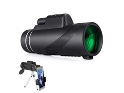 Telescopio monocular 80x100 para observación de aves, caza y senderismo Bestvite (negro)