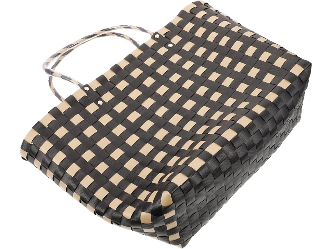 Bolso De Mano De Pvc Tejido Para Mujer Ciieeo Con Gran Capacidad Y Comodidad De Transporte, Elegante Y
