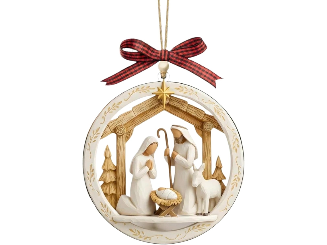 Adornos Navideños Belén Colgante Religioso Plano Acrílico Interiores Hogar Fiestas Chimenea Repisa Cumpleaños