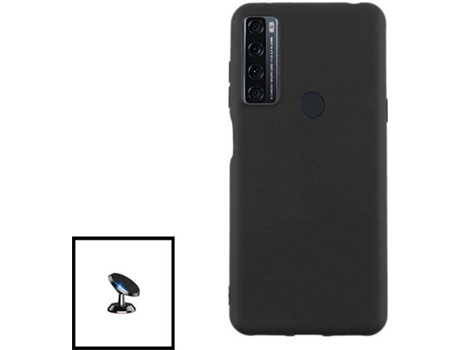 Carcasa + Soporte Oppo A15 PHONECARE Silicona Líquida Negro 74769