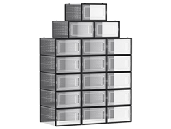 Cajas de zapatos apilables transparentes con puertas transparentes (paquete de 18)