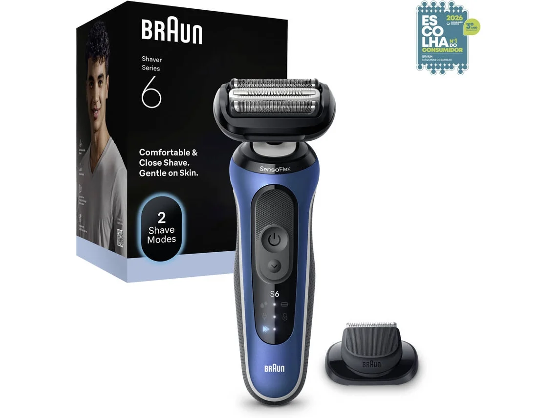Máquina de Afeitar BRAUN Series 6 62-B1200S (Autonomía 60 min - Recargable)