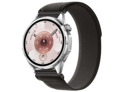 Bracelete Para Huawei Watch Gt 6 (46mm) - Nylon - Fecho De Velcro - Wild Path Loop Preto E Cinza