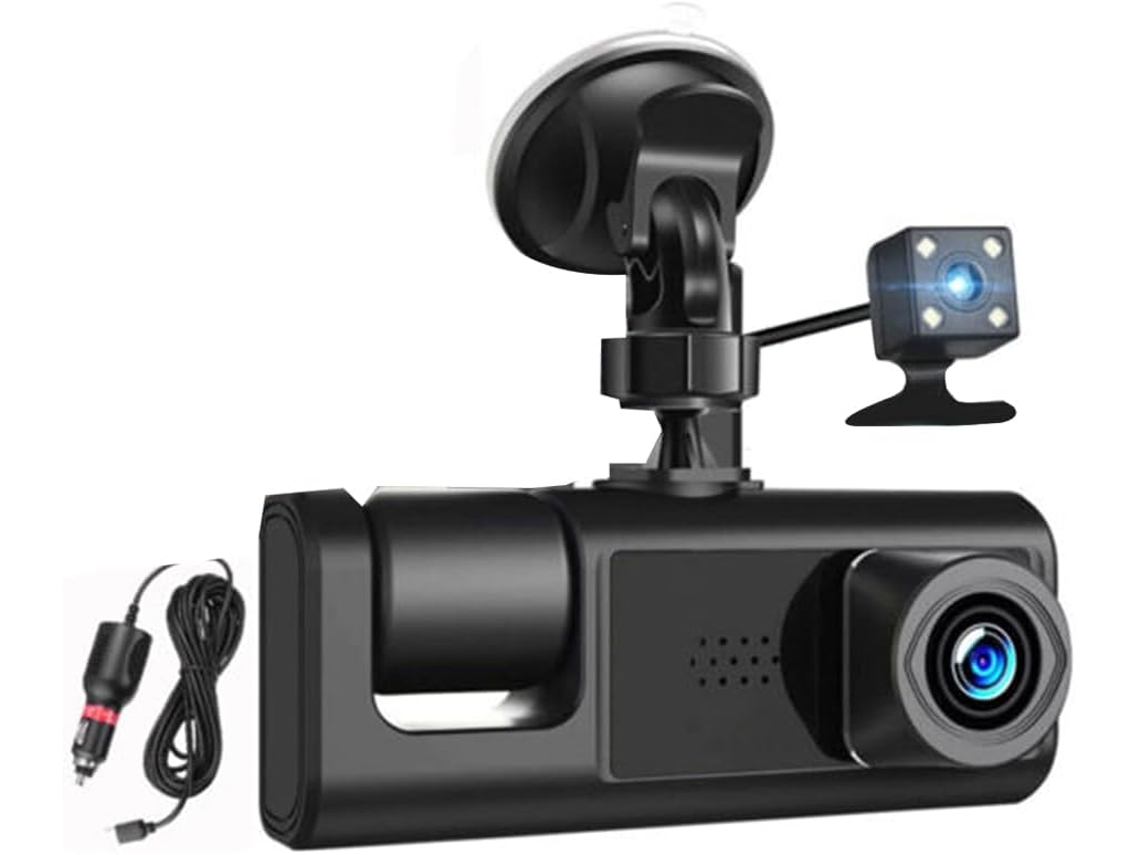 Cámara De Salpicadero Dvr Hd 1080p Con 3 Lentes