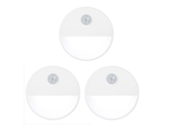 Tira de luz nocturna con sensor de movimiento, paquete de 3, tira de luz nocturna con sensor LED alimentada por batería, magnética y adhesiva para dormitorio, habitación de niños, escaleras, pasillo,