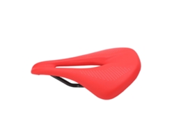 Sillín De Bicicleta De Fibra De Carbono De 155 Mm Con Diseño Hueco De Cuero Suave Para Bicicletas De Montaña Y Carretera - Rojo