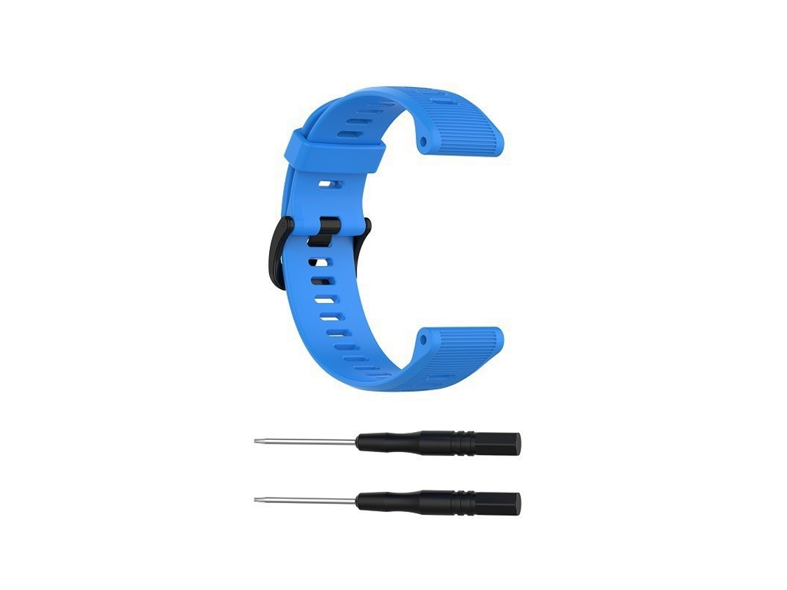 Correa de silicona azul con rayas horizontales para Garmin Instinct
