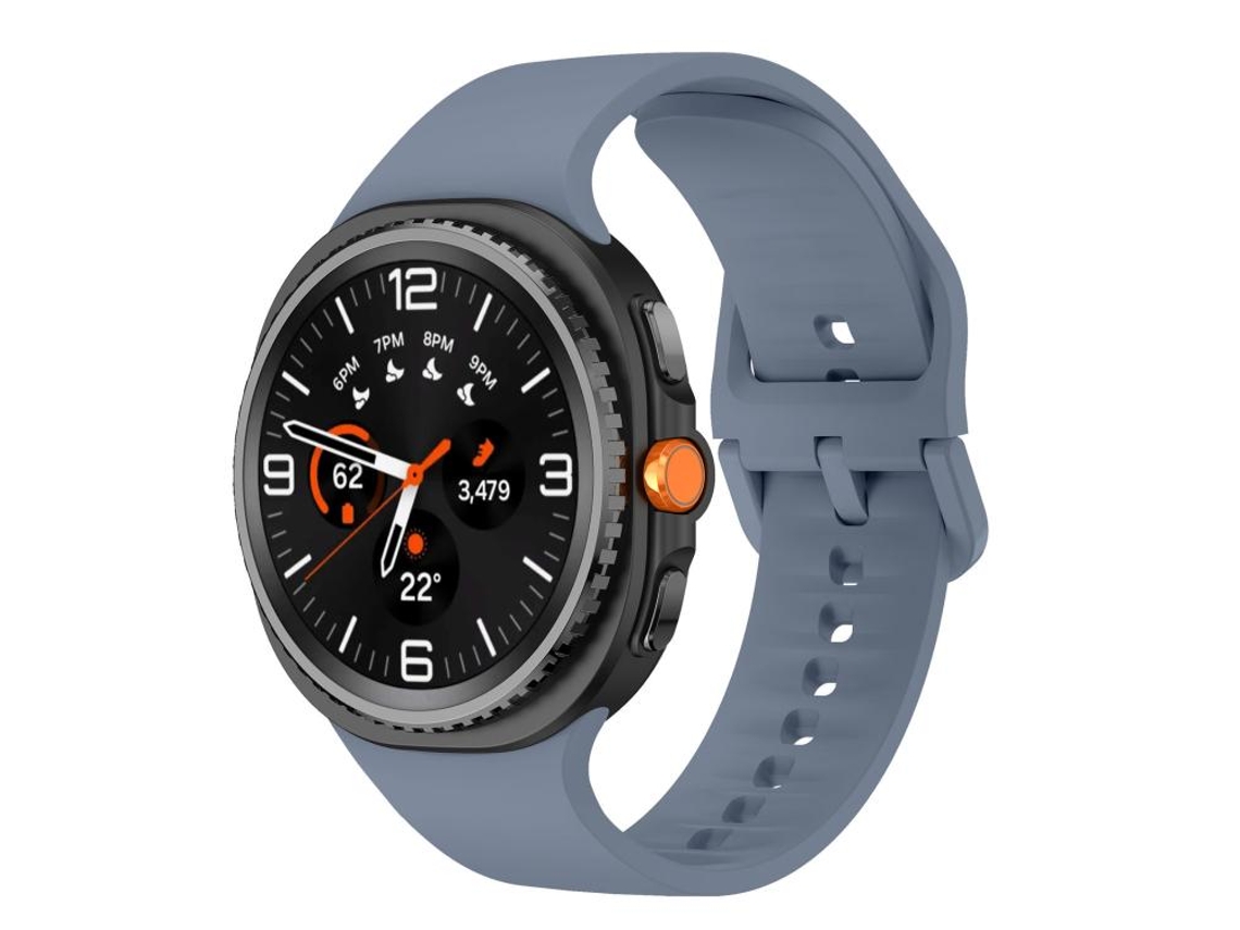 Bracelete Para Samsung Galaxy Watch 8/8 Classic - Silicone Lisa E Sólida - Azul E Cinza