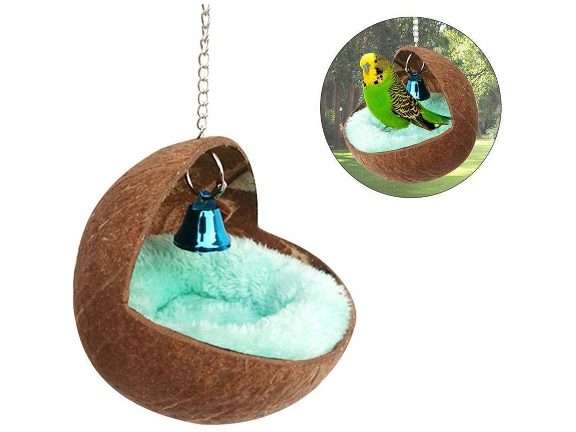 2026-casa Nido De Coco Natural Para Pericos Budgies Periquitos Cacatúas Y Animales Pequeños