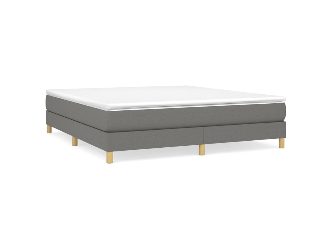 Maison Exclusive - Cama Box Spring Con Colchón Tela Gris Oscuro 160x200 Cm
