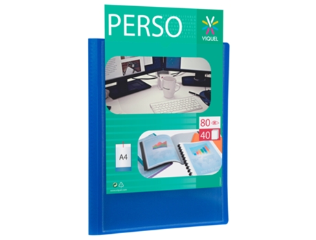Cartera Personalizada Viquel A4 40 Bolsas Azules 042902