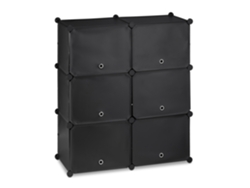 Relaxdays Mueble Zapatero Modular, Organizador Zapatos Con Puertas, 95x85x31,5 Cm, 12 Compartimientos, Plástico, Negro
