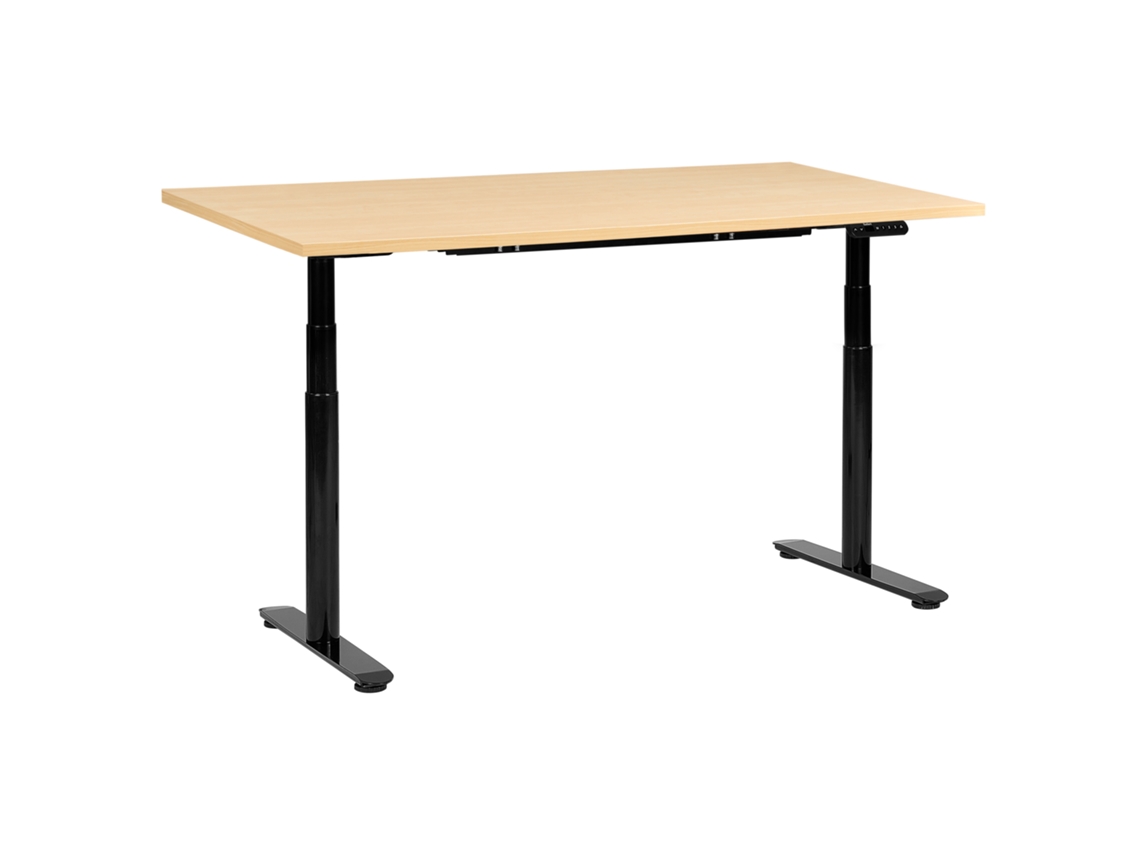 Escritorio elevable eléctrico Beliani Destinas en aglomerado de madera marrón, 160 x 72 x 132 cm