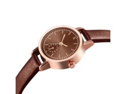 Reloj De Pulsera De Cuarzo Para Hombre Y Mujer, Ideal Para Parejas, Con Correa De Pu, Estilo Moderno, Cafe.