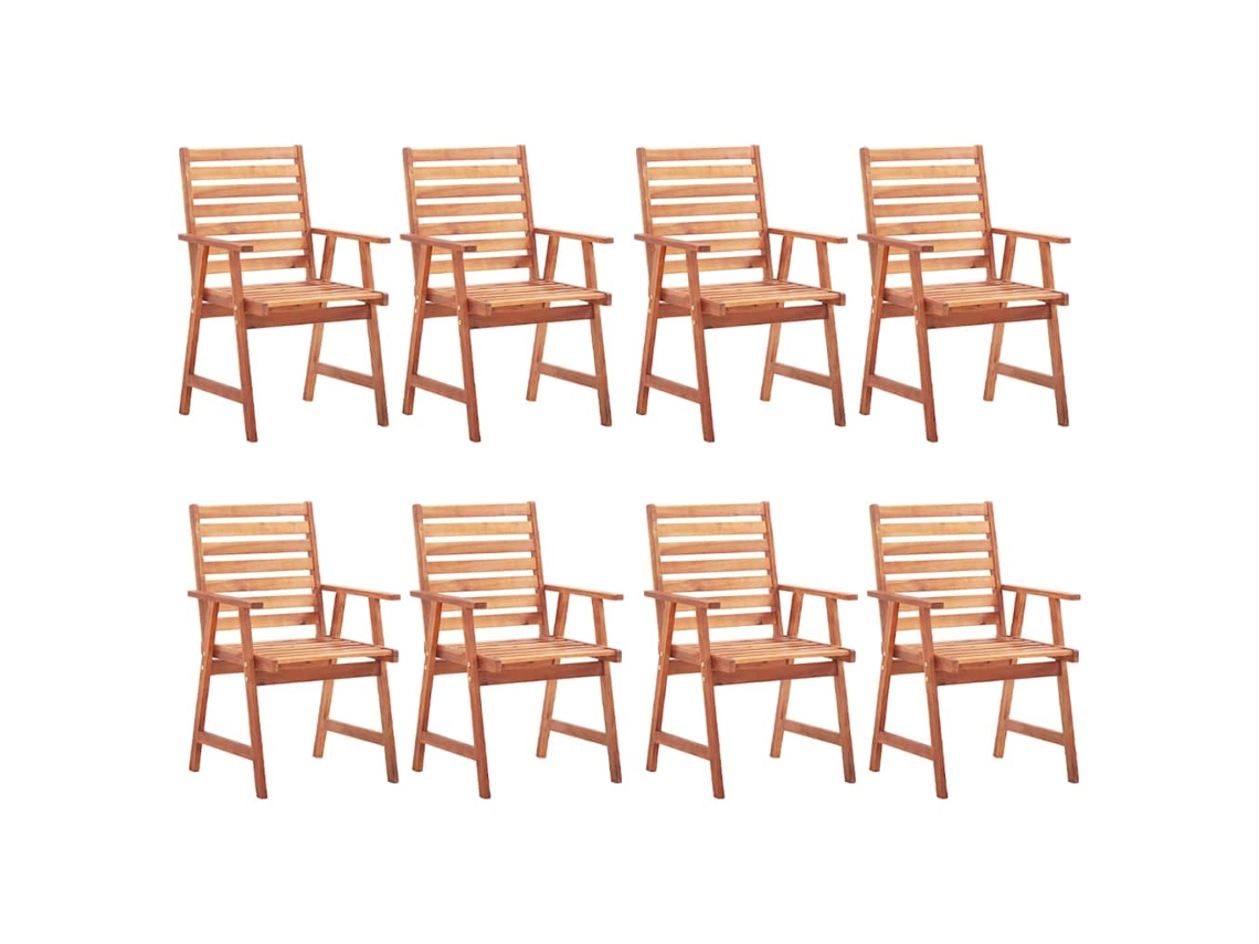 Maison Exclusive - Sillas Comedor De Jardín Y Cojines 8 Uds Madera Maciza Acacia