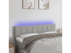 Cabecero Con Led De Tela Gris Claro 144x5x78/88 Cm