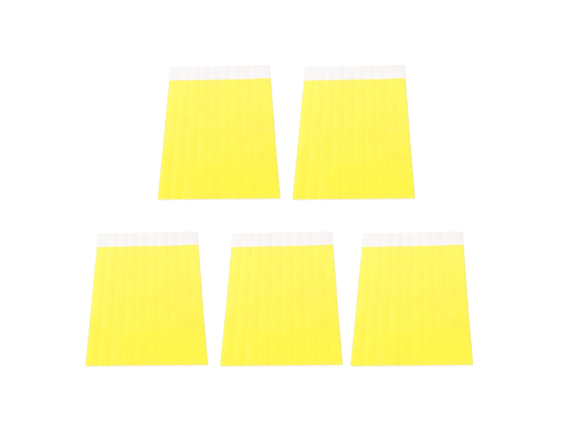 500 Pulseras Desechables De Papel Amarillo, Impermeables Y Resistentes A Desgarros, Para Eventos.