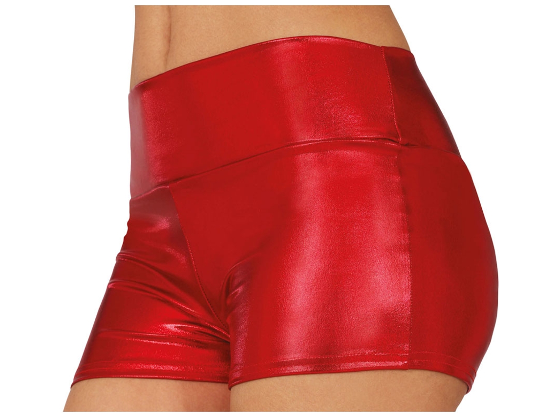 Shorts Metálicos rojos corto para mujer
