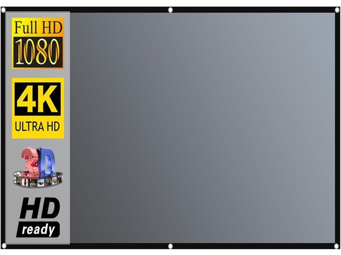 Pantalla De Proyección 16:9, Cortina Metálica Opaca, Tejido Reflectante Para Películas, Cine En Casa,