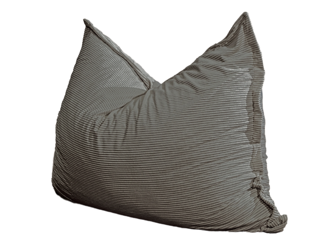 Puf En Terciopelo Acanalado Desenfundable Gris Oscuro 180 X 140 Cm