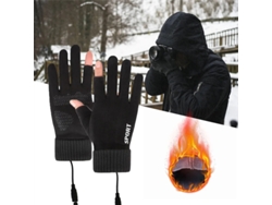 Negros Tengoo Guantes Eléctricos Calefactables Pantalla Táctil Resistentes Viento Recargables Usb Calefacción 2 Dedos