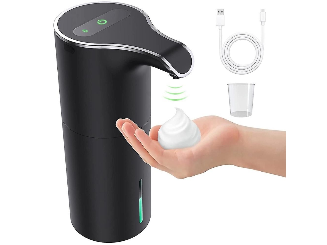 Dispensador Automático De Jabón Negro, Dispensador De Jabón En Espuma Recargable Sin Contacto.
