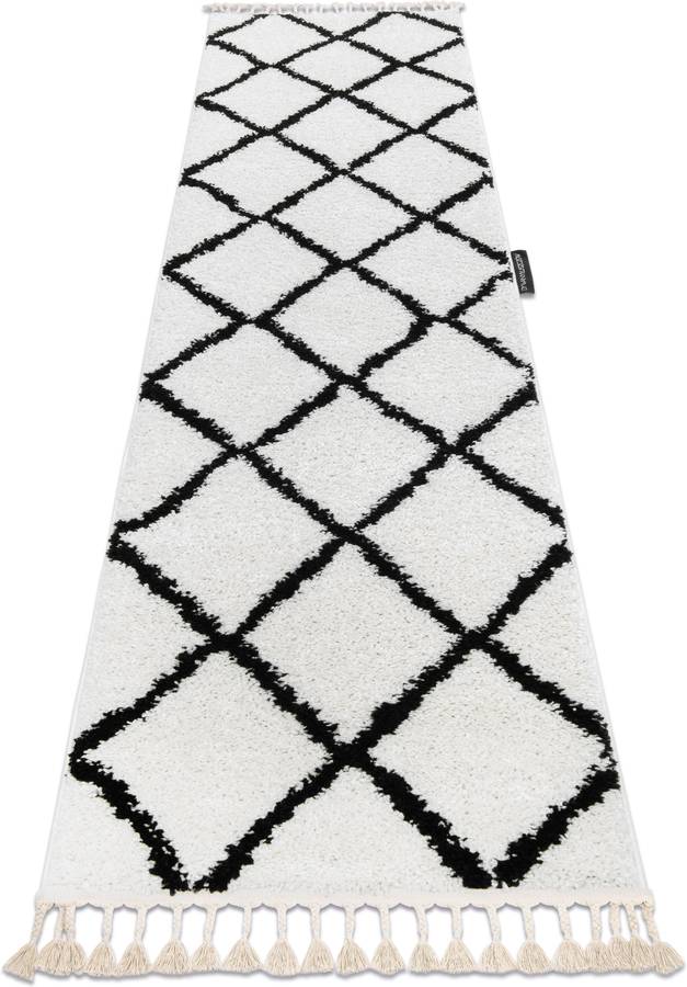 Alfombra DYWANY LUSZCZOW Berber Cross (Blanco - 80 x 200 cm - Polipropileno)