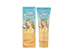 Acelerador de bronceado Amz Coconut Caramel, textura refrescante, no espeso.