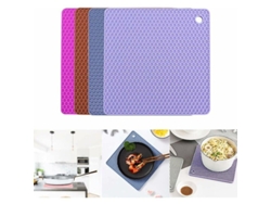 Trivets De Silicona 4pcs Resistente Al Calor Antideslizante Para Cocina Cuadrado 18x18cm Multifunción
