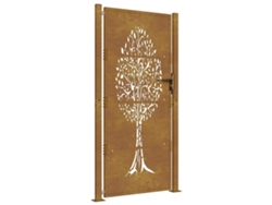 Maison Exclusive - Puerta De Jardín 100x200 Cm De Acero Corten Con Diseño De Árbol