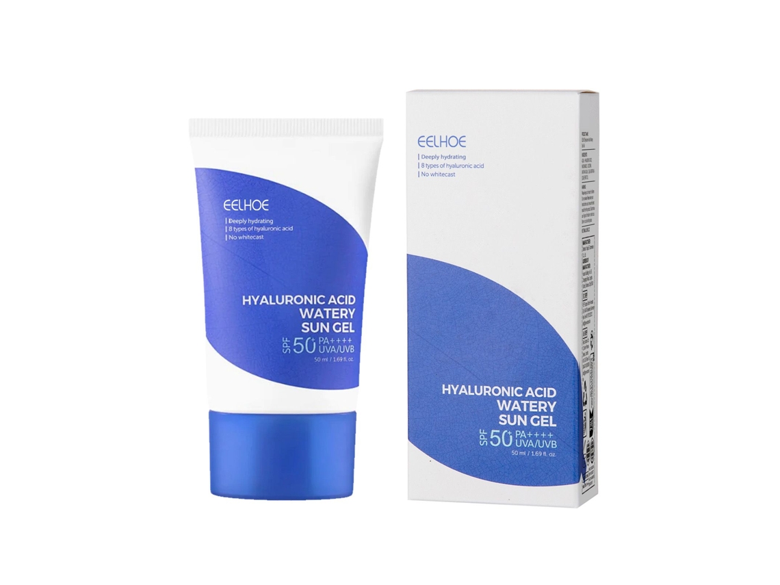 Gel hidratante con protección solar y ácido hialurónico