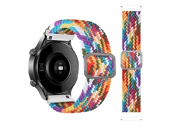 Correa ajustable y elástica de nailon trenzado para Samsung Galaxy Watch 3, 45 mm (arcoíris).