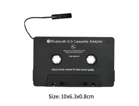 Adaptador Convertidor Universal Coche Cinta Casete Audio Bluetooth Negro