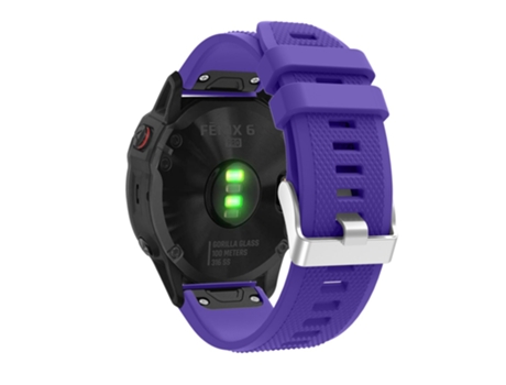 Correa de Silicona ajustable con hebilla plateada para Garmin Fenix 7X/6X Sapphire GPS/6X Pro/6X GPS/5X GPS/5X Plus - purpúreo