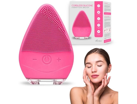 Limpiador vibrador silicona para limpieza facial (ROSA)