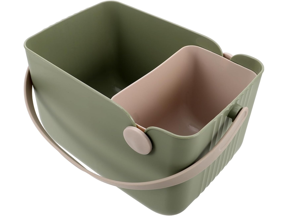 Cesta Multifuncional Pp Estilo Nórdico Compacta Fácil Limpiar Almacenamiento Cocina Baño Asa