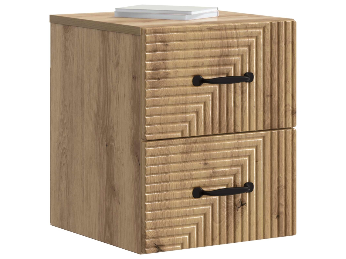 Maison Exclusive - Mesita De Noche De Pared Con Cajón 2 Pcs Roble Artesanal