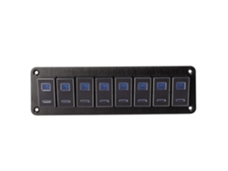 Panel De Interruptores Basculantes De Aluminio De 8 Botones Para Coche, Autocaravana Y Yate, 12 V Cc, 24 A, Oxidado.