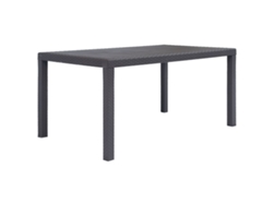 Mesa De Jardín De Plástico Aspecto Ratán Marrón 150x90x72 Cm