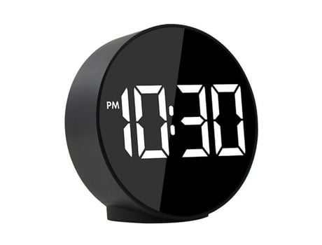 Reloj despertador mini portátil LED electrónico alarma electrónica control de voz reloj despertador con pantalla de temperatura negro