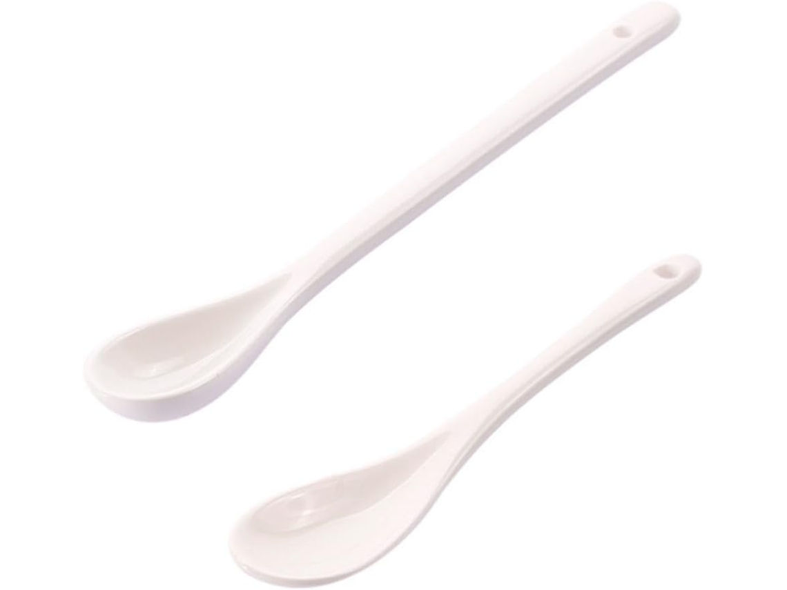 Blanca Hogar Cucharas De Sopa Porcelana Con