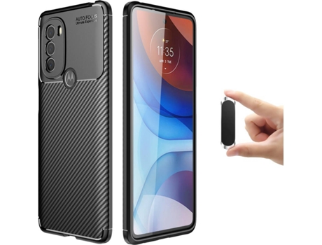 Funda + Soporte Magnético Motorola Moto G31 Rugged Carbon Negro